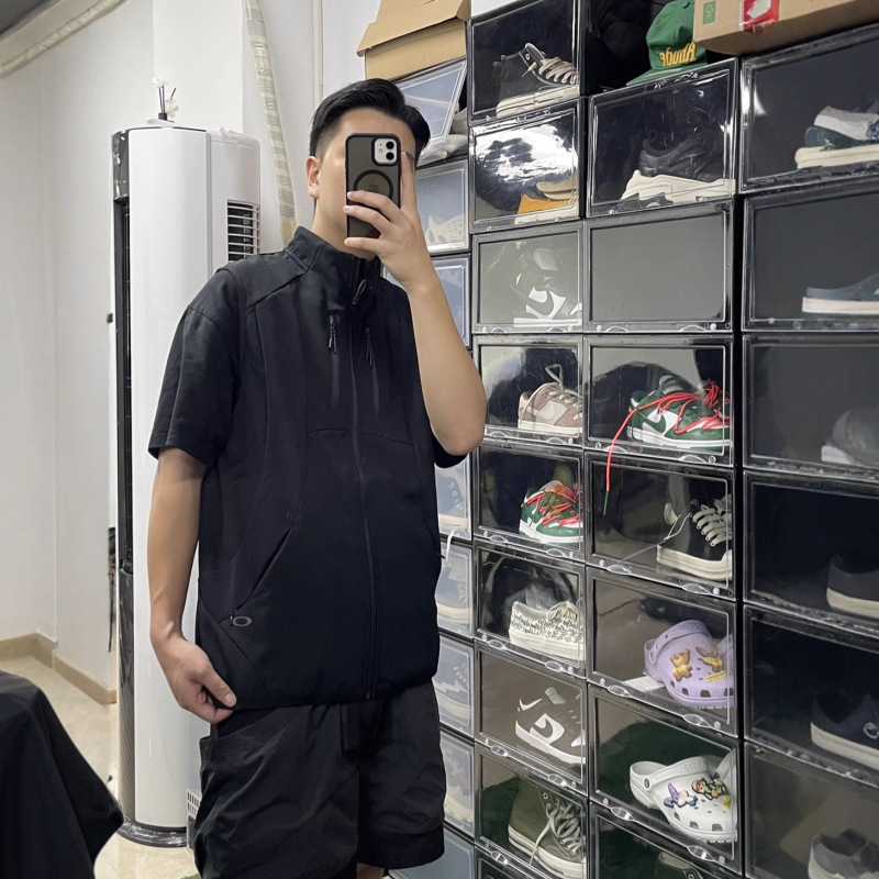 日系超强单品 OAK欧利机能立领马甲运动休闲山系户外拼接薄绒夹克|undefined