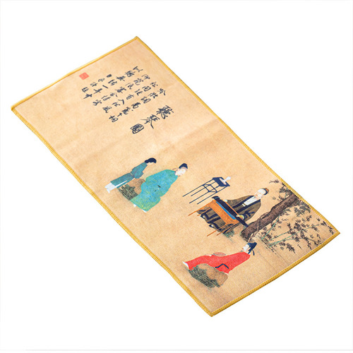 Thickened deerskin velvet, national trend, ancient style, painted absorbent tea towel, Zen towel, tea cloth, special tea tablecloth, pot rag
