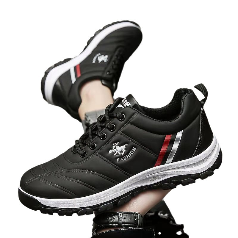 Men Leather Shoes Sneakers Fabric Slip Resistant Cushioned Lightweight Footwear_voghion.com