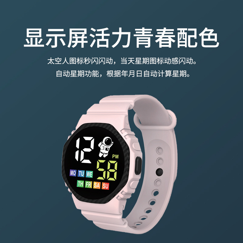 En stock nuevo C5-17 astronauta con semana ins Wind Net rojo de dibujos animados niños deportes LED reloj electrónico