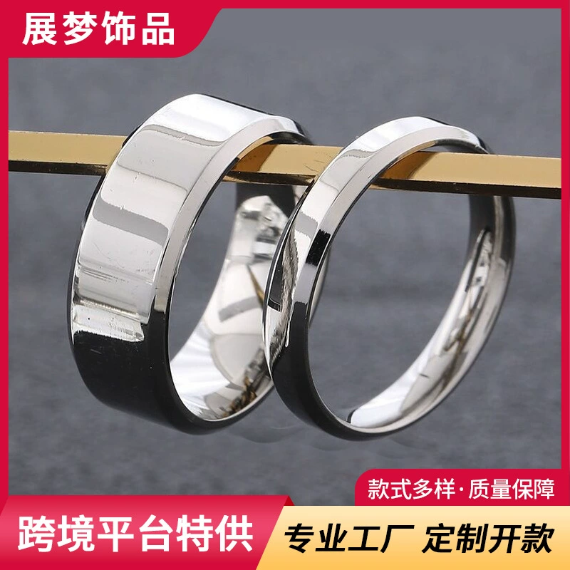 Кольцо Корейский простой Гладкий пара кольцо пара титана стальное кольцо ювелирные изделия оптом кольцо из нержавеющей стали