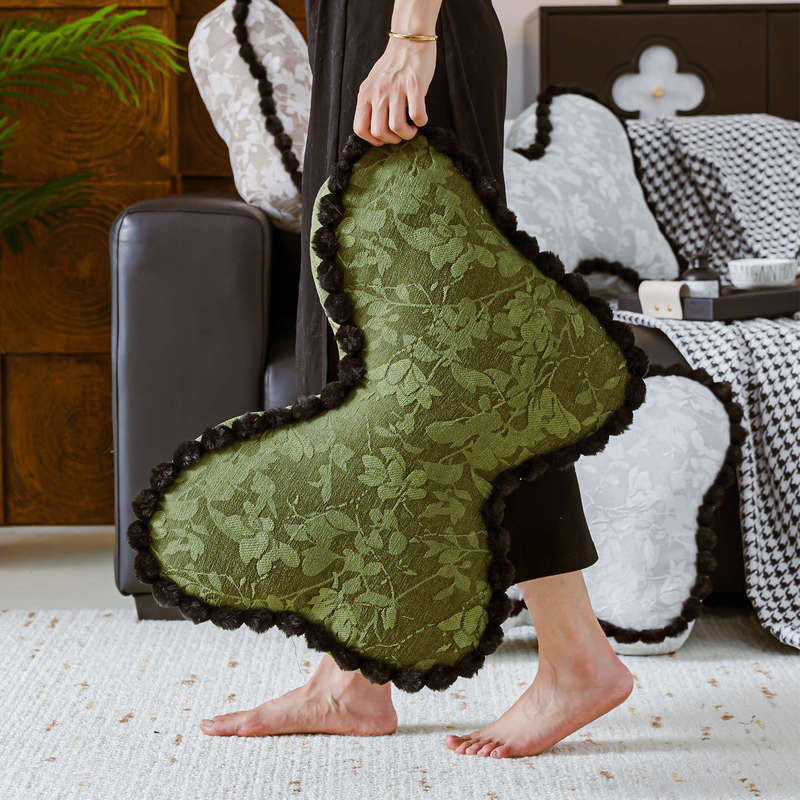 Chenille Bowknot Throw Pillow 2026 New Model Nap-Specific Homestay Sofa Lumbar Support Multi-Purpose Backrest Pillow