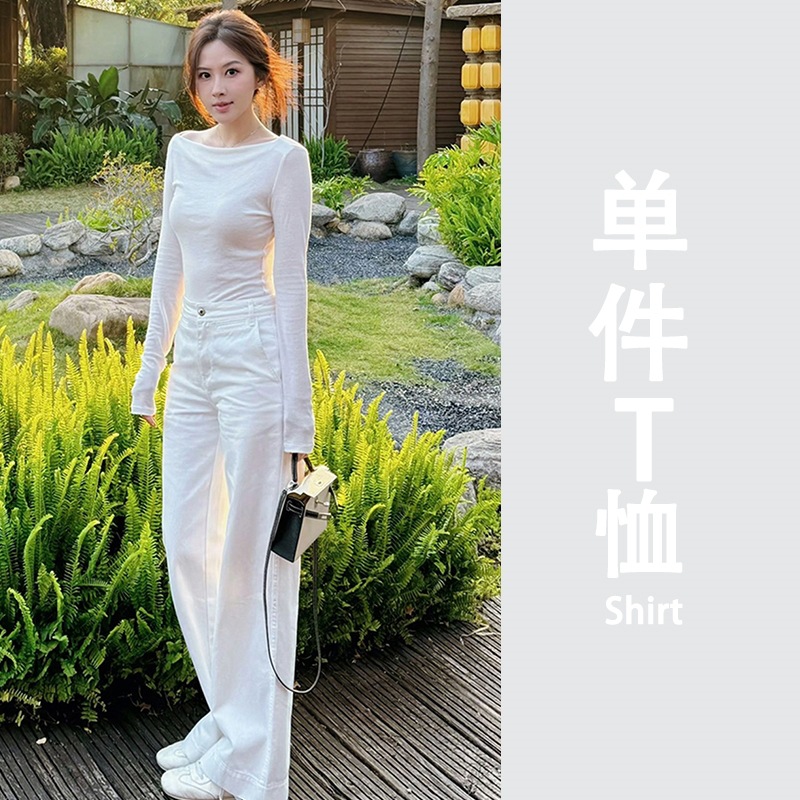 흰색 티셔츠 [여성용 기본 티셔츠 2025년 신상/이너웨어 티셔츠/여성 봄옷 2025년 신상/2025년 봄 신상 여성복/여성용 202