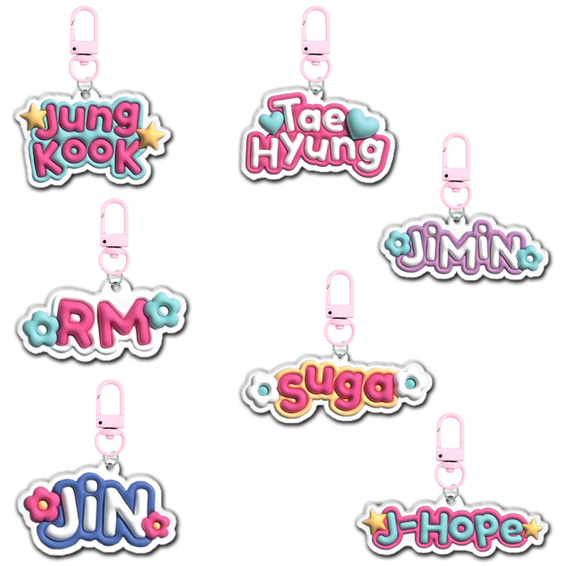 Bulletproof JUNGKOOK V JIMIN JIN SUGA RM JHOPE Acrylic Keychain Star Pendant