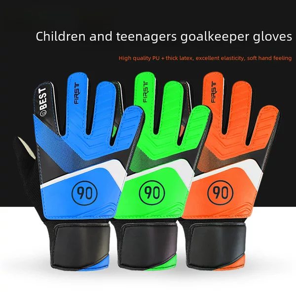 Shiwei Manufacturer's Ready-Made Goalkeeper Gloves for Kidsren and Adolescents Pu Latex Non-Slip Protective Football Goalkeeper Gloves