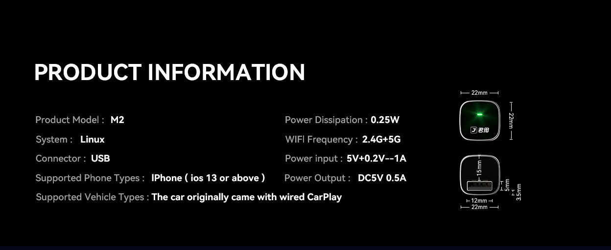 Junyong Original Car Wired to Wireless Carplay Apple Mobile Phone Special Car Interconnection Box Can Navigate and Listen to Music