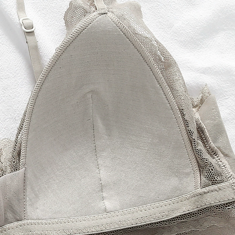 悦晓 Silk lace sexy bra top, thin wireless bra, underwear