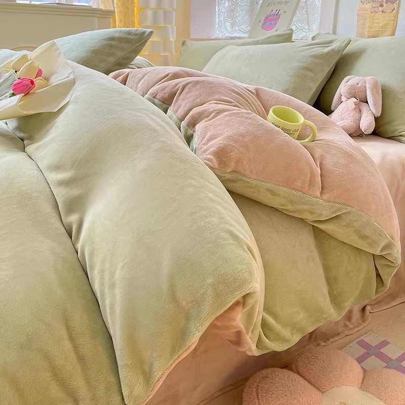 Leche cubierta de edredón otoño invierno una sola pieza de edredón de doble cara una sola franela de coral una sola persona más cubierta de edredón