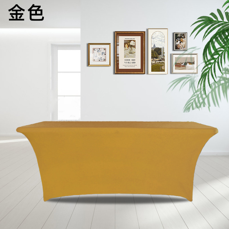 Factory spot milk silk all-inclusive elastic tablecloth hotel banquet exhibition hall decorative tablecloth table cover outdoor tablecloth - 13