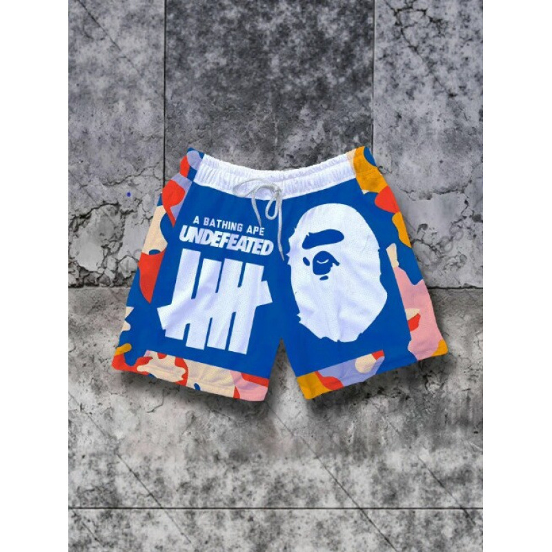 Bape X Undefeated Collaboration Camouflage Full-Print Shorts Beach Shorts Men's Five-Point Shorts