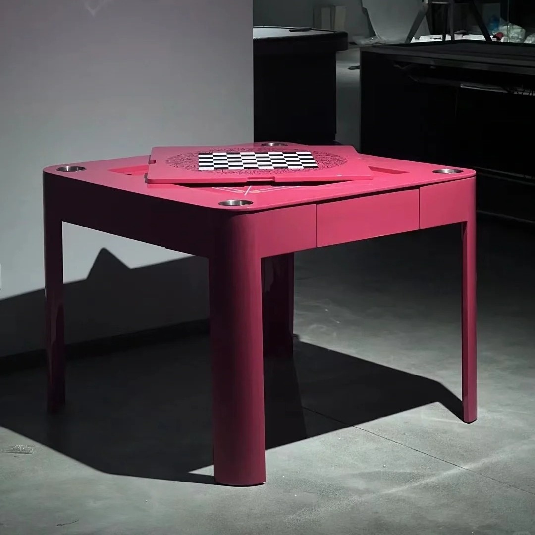 Mesa de huevo rosa Poker/Pai Gow/Egg/Ajedrez Mesa de entretenimiento multiusos Fiesta familiar Juego de fiesta