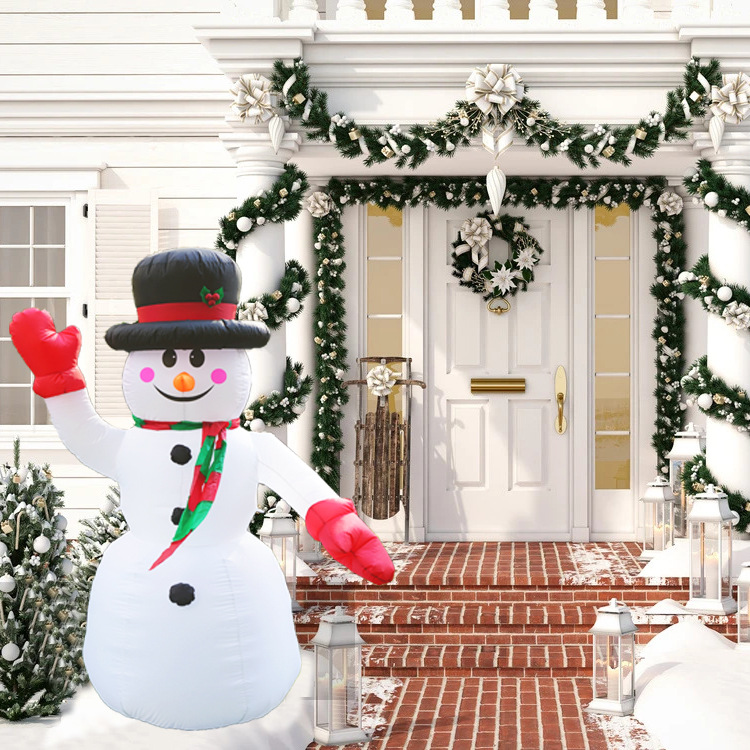 Muñeco de nieve dibujos animados inflables modelo de aire inflables accesorios de decoración de la plaza del centro comercial