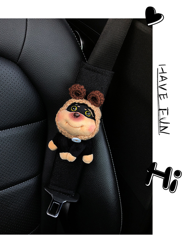 Bee Dog Car Seat Belt Shoulder Cover Clothing Anti-Wear Cover Pair of High-End Car Dolls Car Interior Decoration for Women