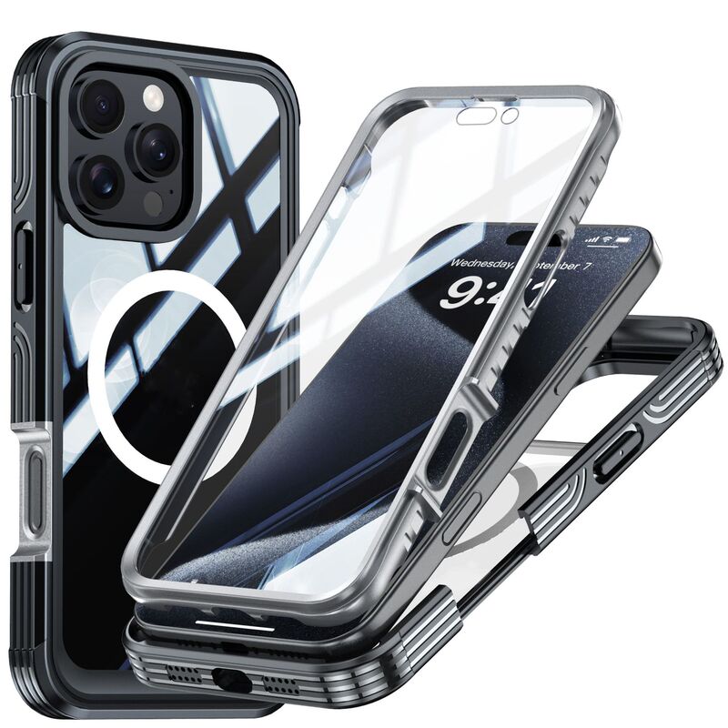 Suitable for Apple 16 Transparent Three-Proof Mobile Phone Case Magsafe Magnetic Iphone16Promax Outdoor Anti-Fall Case Suitable for Apple 16 Transparent Three-Proof Mobile Phone Case Magsafe Magnetic Iphone16Promax Outdoor Anti-Fall Case