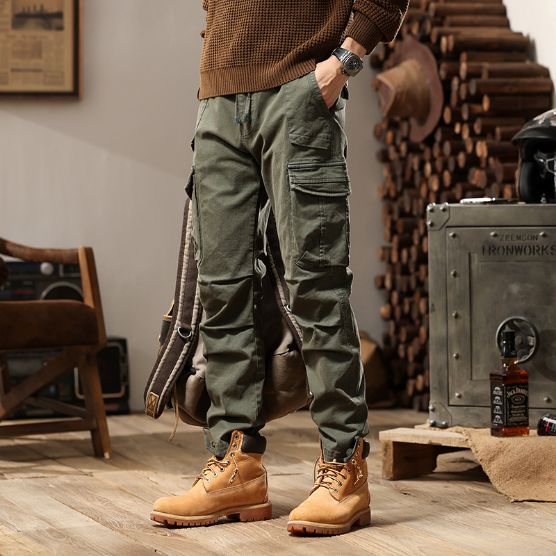 American Trendy Brand Overalls Men's High-End Pants High Street Loose Functional Men's Trousers Wear-Resistant Men's Casual Pants
