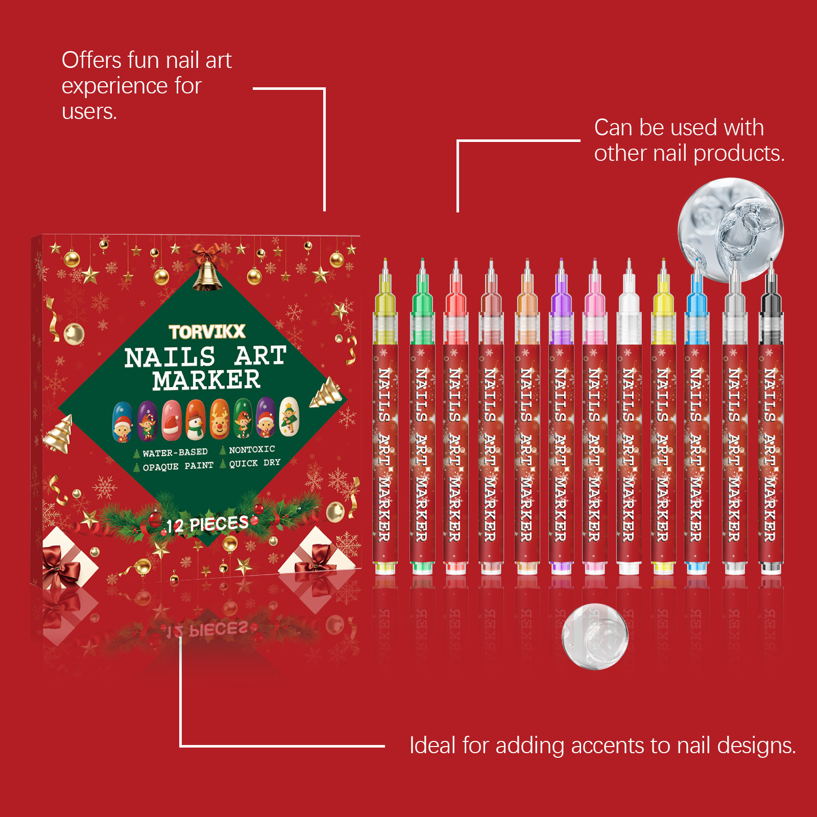 Christmas Nail Art Graffiti Pen For Precise Detail And Design_voghion.com