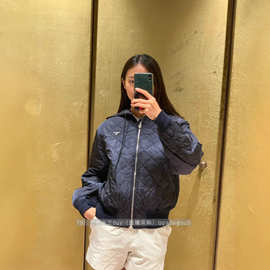 潮牌5ss秋冬新款藏蓝色连帽棉服菱格连帽帽服防风防水尼龙保暖