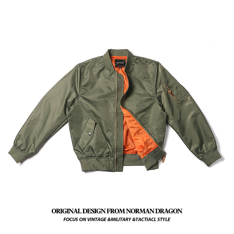 Normanlong American Military Uniform Air Force Ma1 Spring and Autum Thin Bomber Jacket Men's Loose Couple Nylon Baseball Uniform Normanlong American Military Uniform Air Force Ma1 Spring and Autum Thin Bomber Jacket Men's Loose Couple Nylon Baseball Uniform
