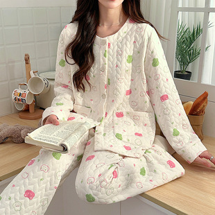 Mustang also pajamas Mustang also autumn and winter air cotton moon clothing anti-pilling pregnant women pajamas outside single household clothing suit