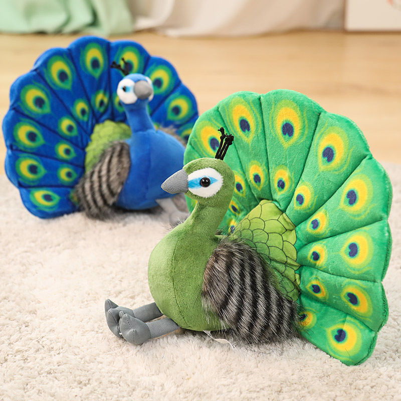 Zoo Souvenir Simulation Peacock Doll Muñeca Peluche Juguete Muñeca de trapo para niños Regalos de evento