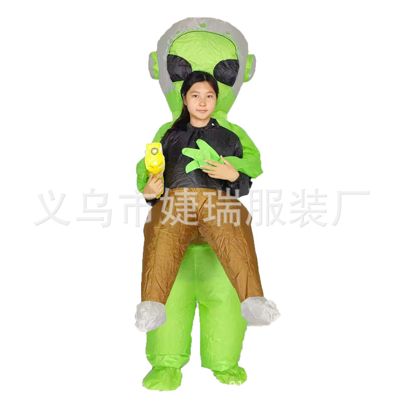 Disfraz de Halloween para bromas transfronterizas, divertido disfraz de fantasma verde de Amazon, disfraz inflable de alienígena.