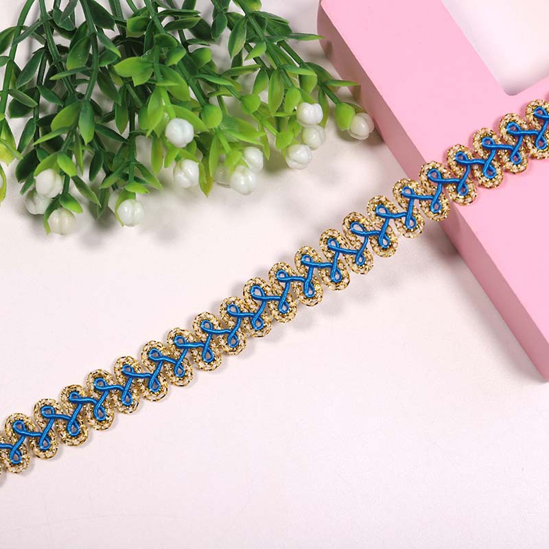 Spot 1.2cm color oro y plata accesorios de encaje accesorios de ropa 32 colores ciempiés borde de espigan encaje