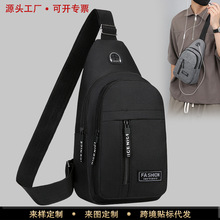 新款跨境男士牛津布胸包多功能大容量运动户外休闲单肩背包斜挎包