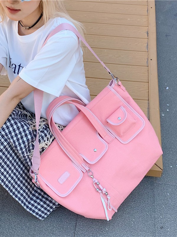 Nuevo estilo transfronterizo coreano bolsas de lona de bolsillo de nicho de estilo artístico de gran capacidad de bolsas de hombro
