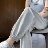 Solid color thin trousers