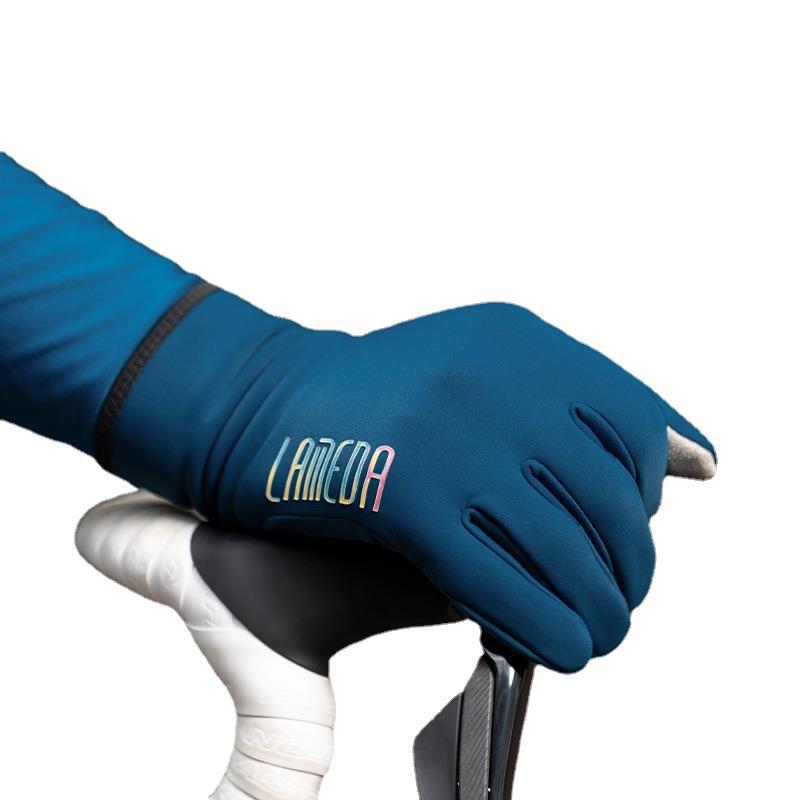 Lanpada 2022 Otoño e Invierno Polar cálido ciclismo guantes bicicleta ciclismo impermeable pantalla táctil guantes de dedo largo