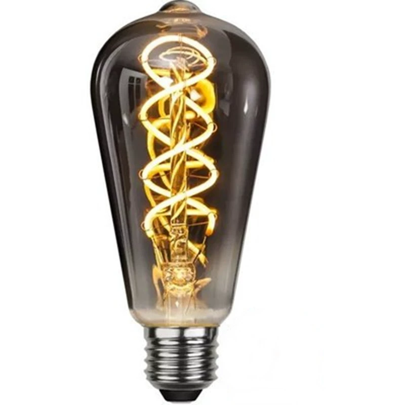 LED ретро стеклянная лампа накаливания с винтовым цоколем 220V