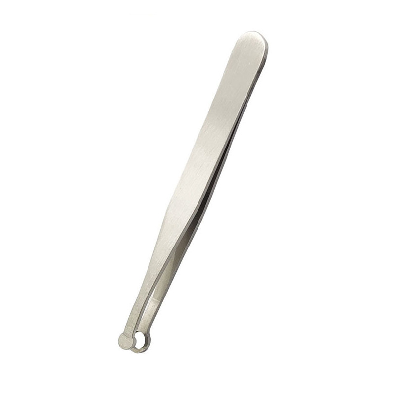 Recortador de vello nasal circular de acero inoxidable, tipo pulsador, cabezal redondo, recortador de barba, pinza para cejas, tijeras para vello nasal, pinzas portátiles