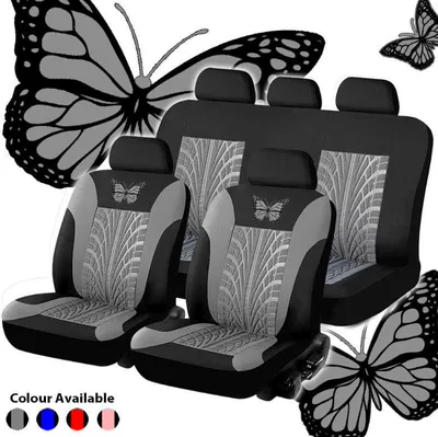 Comfortable Polyester Fiber Car, Universal seat cover - dark-gray-9-piece-set-five-seats