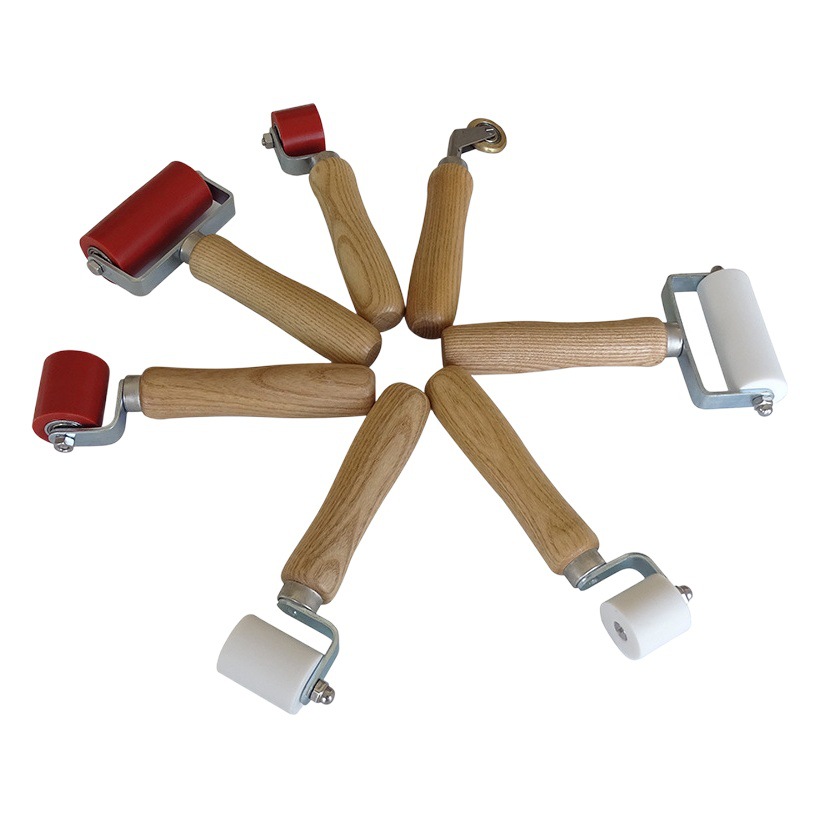 Rollo de presión resistente a altas temperaturas de mano, película impermeable de PVC, rodillo de latón de silicona de teflón, accesorios de pistola de soldadura de plástico, gancho de mango de madera