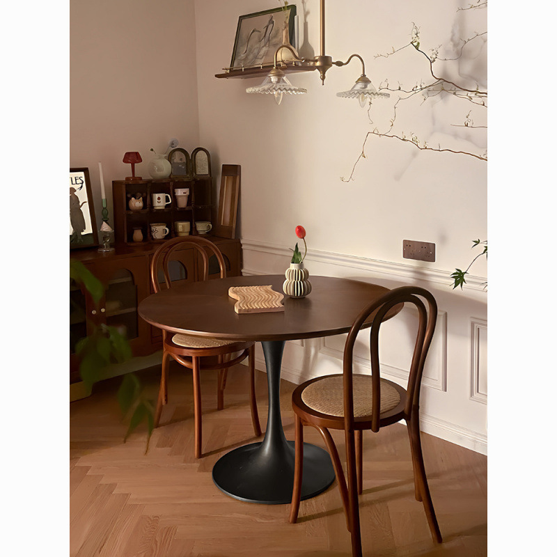 Round Negotiation Table and Chairs for Home Living Room Leisure Coffee Table Milk Tea Shop Nordic Dining Table Balcony Tulip Round Table