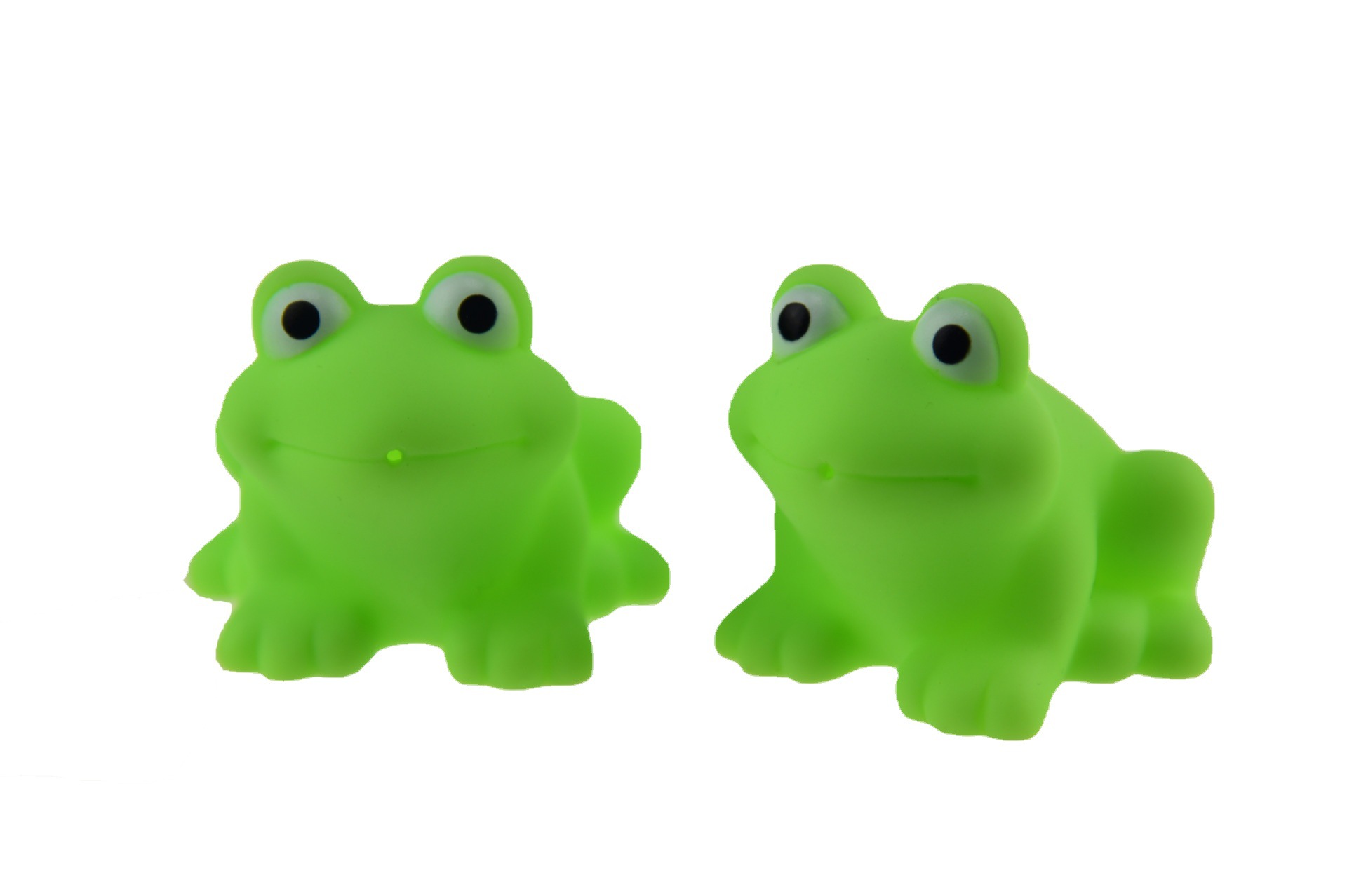 搪胶游泳洗澡吸喷戏水儿童玩具 喷水绿色青蛙造型6只装浴室玩具