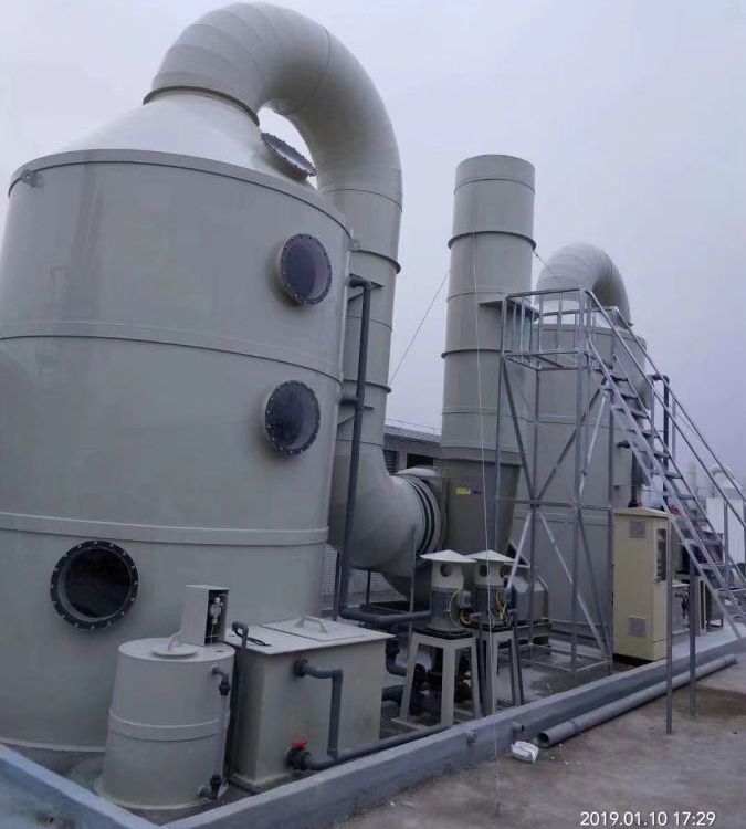 Street waste gas treatment equipment-PP spray tower-washing tower-activated carbon adsorption box-pp duct