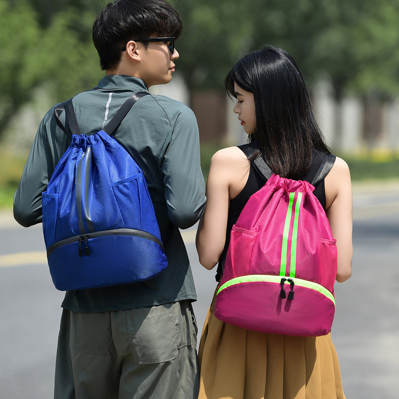 Sports Backpack Bundle Pocket Thickened Outdoor Mountaineering Bag Basketball Training Fitness Drawstring Backpack Printable