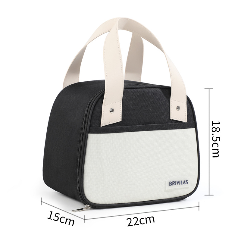 Bolsa aislante trapezoidal a juego de color de moda, bolsa de caja de almuerzo de papel de aluminio grueso portátil, bolsa de almuerzo en el trabajo, bolsa de almuerzo