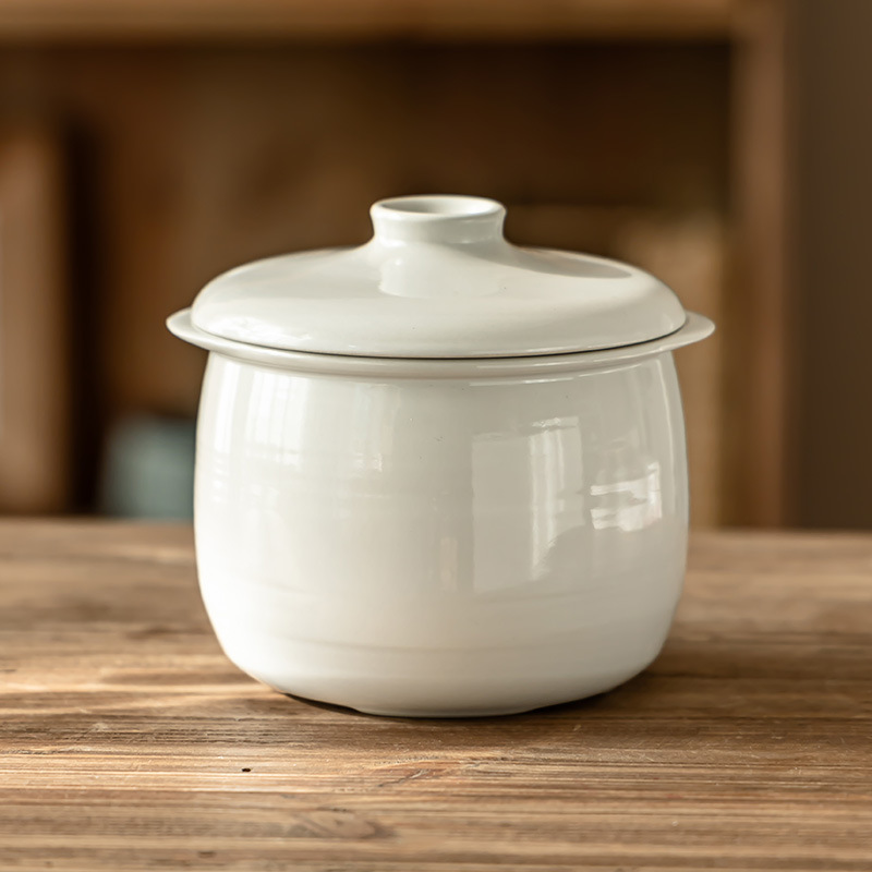Pot de cerámica a prueba de agua estofado casero con cubierta pequeña olla de azulejo al por mayor vajilla sopa de huevo estofado especial estofado