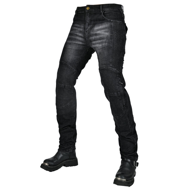 VOLERO pantalones vaqueros de la motocicleta de la vendimia de los hombres pantalones de montar de la motocicleta resistente al desgaste resistente al desgarro anti-caída pantalones de silicona equipo de protección