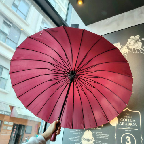 25-inch automatic thickened long handle straight rod hotel gift full carbon fiber business double-layer rain golf umbrella