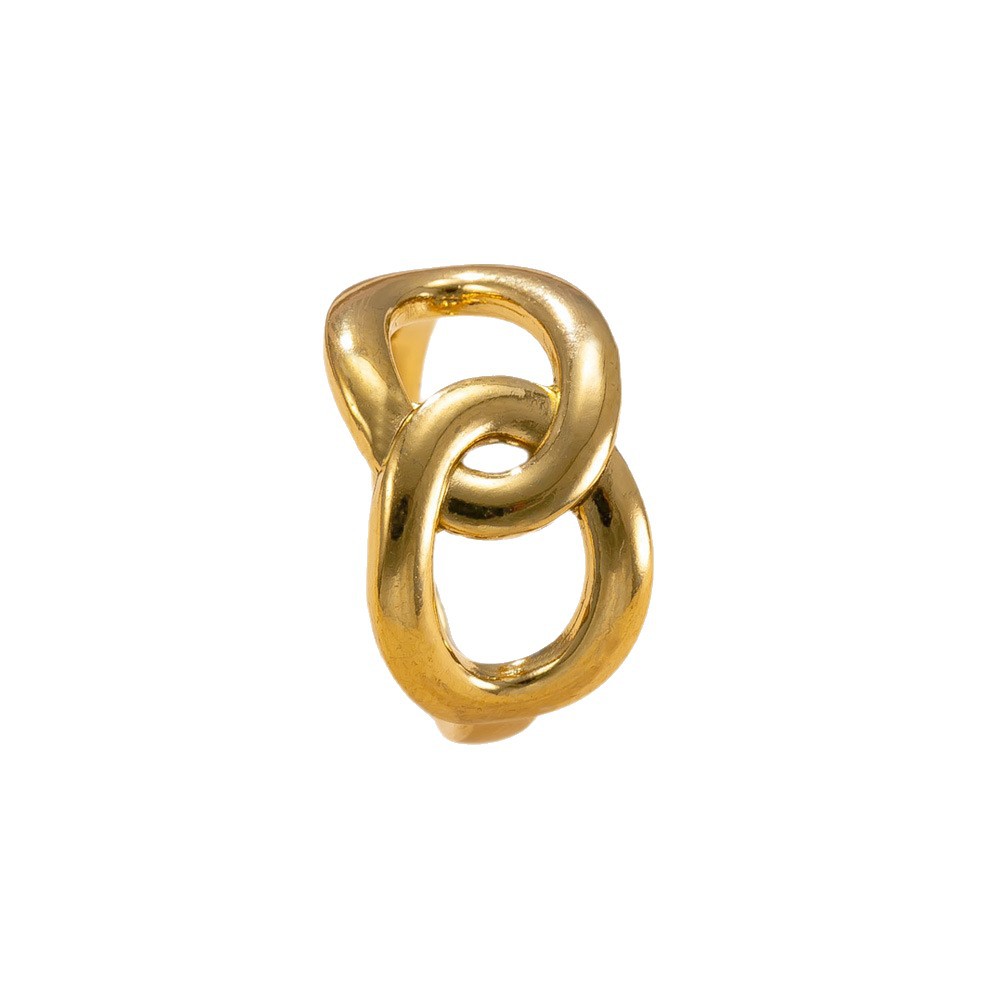 Anillo de acero inoxidable europeo y americano Moda femenina Anillo de estrella de mar hidráulico geométrico Chapado en oro de 18 quilates Anillo de amor Joyas de acero de titanio