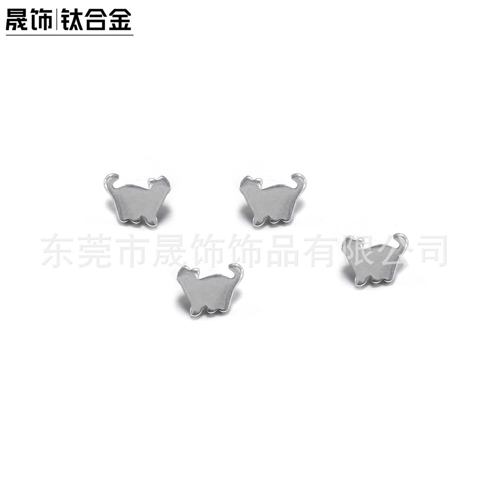 F136 Titanium Alloy 可爱肥猫 Ear Stud 动物大猫咪 Helix Cartilage Stud 高 Polished Labret Stud Piercing Jewelry Accessories