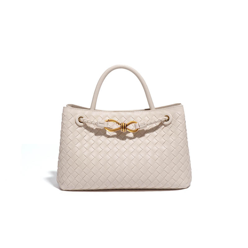 Luxury High-Quality Horizontal Women's Hand-Woven Tote Bag, Commuter Shoulder & Crossbody Small Square Bag - Thumbnail 7