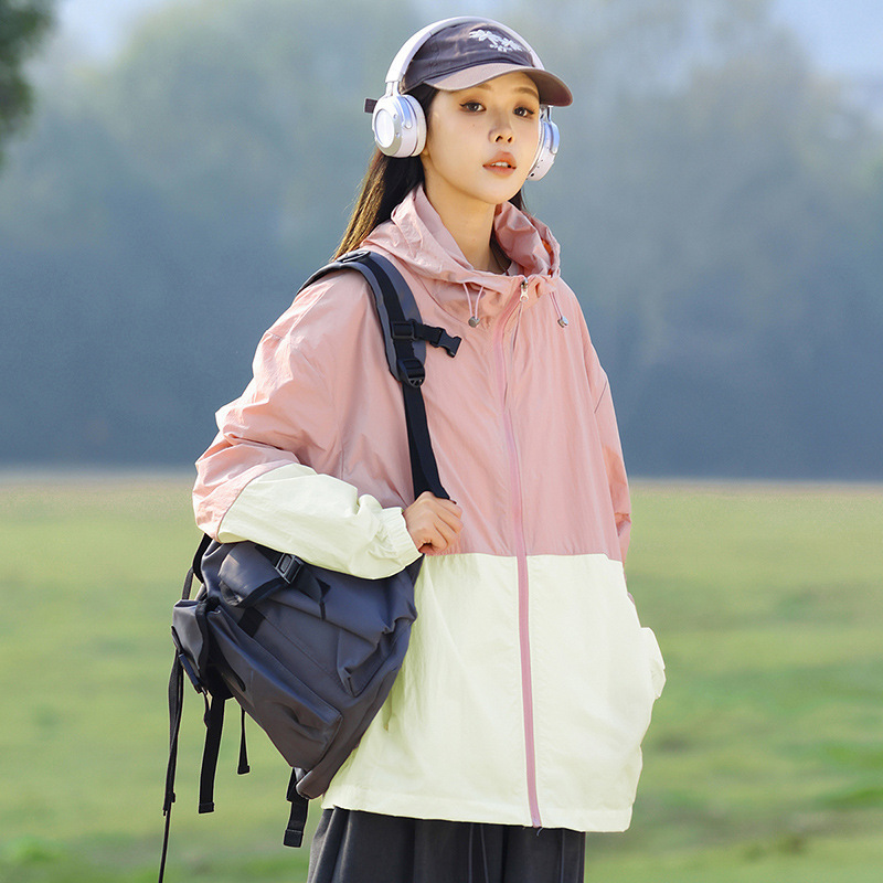 Ropa de protección solar de seda de hielo para mujeres de verano anti-UV con capuzas sueltas transpirables, ropa de protección solar para hombres, abrigo de piel deportiva