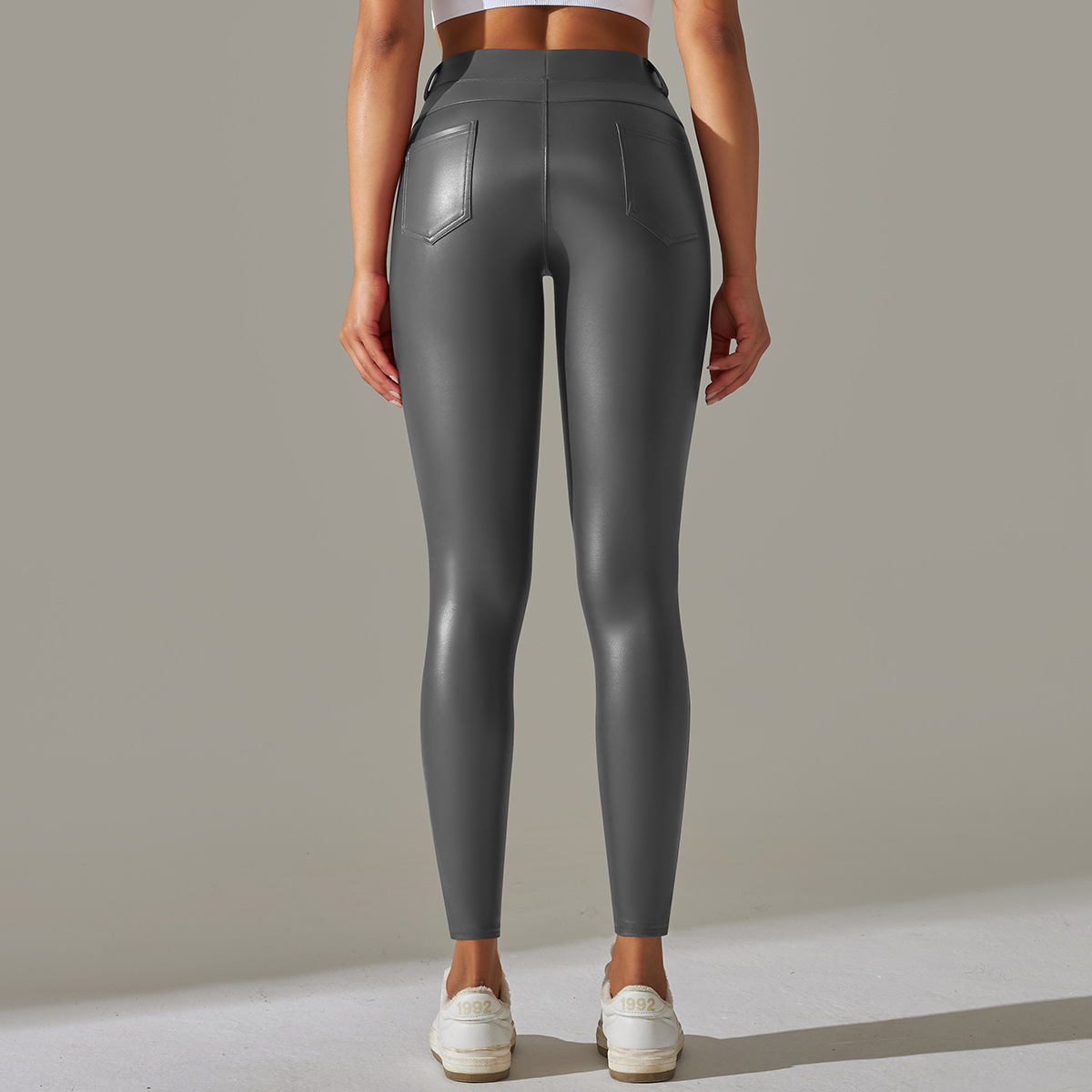 Modern Style Solid Color Chemical Fiber Blending Polyester Active Bottoms Skinny Pants display picture 46