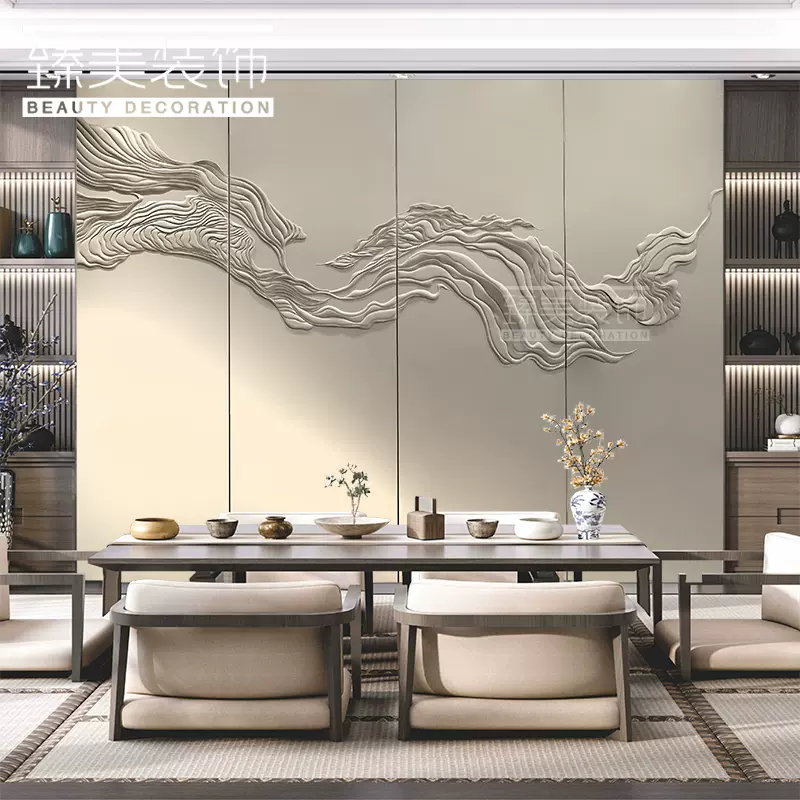 电视墙卧室客厅皮雕硬包背景墙浮雕软包立体割雕沙发墙板装饰定制