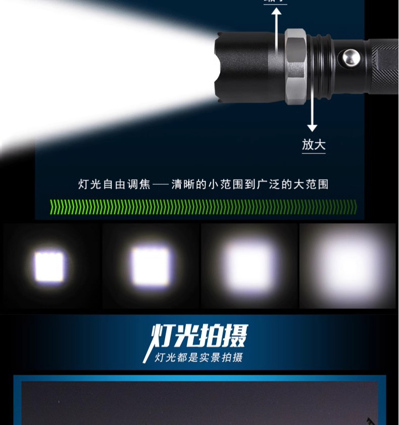 Kangming Km-L209A Outdoor Flashlight Rechargeable Portable Multi-Functional Handheld Led Light with Strong Light and Rechargeable