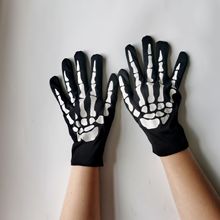 欧美跨境手套批发欧美骷髅爪子关节骨架万圣节手套狂欢表演舞会
